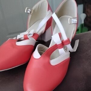 Source Unknown Red and White Heels